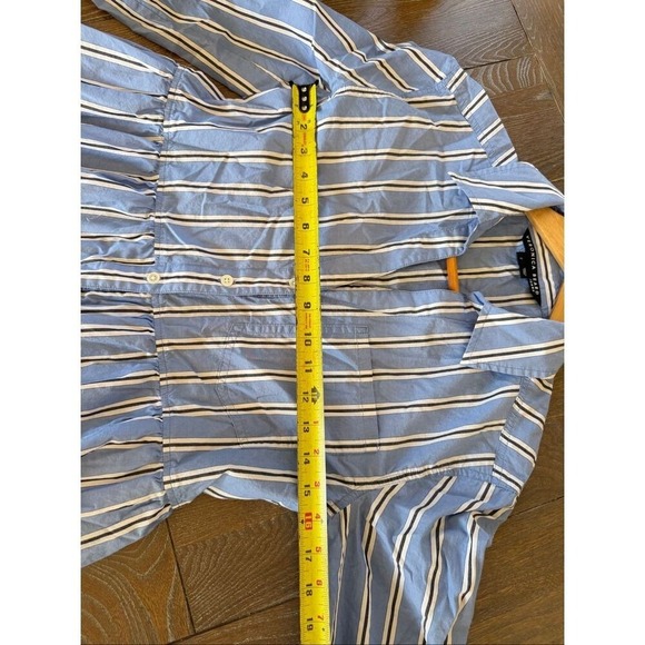 Veronica Beard Atari Cotton Shirt Dress in Blue Stripe Size 2 - Picture 9 of 10